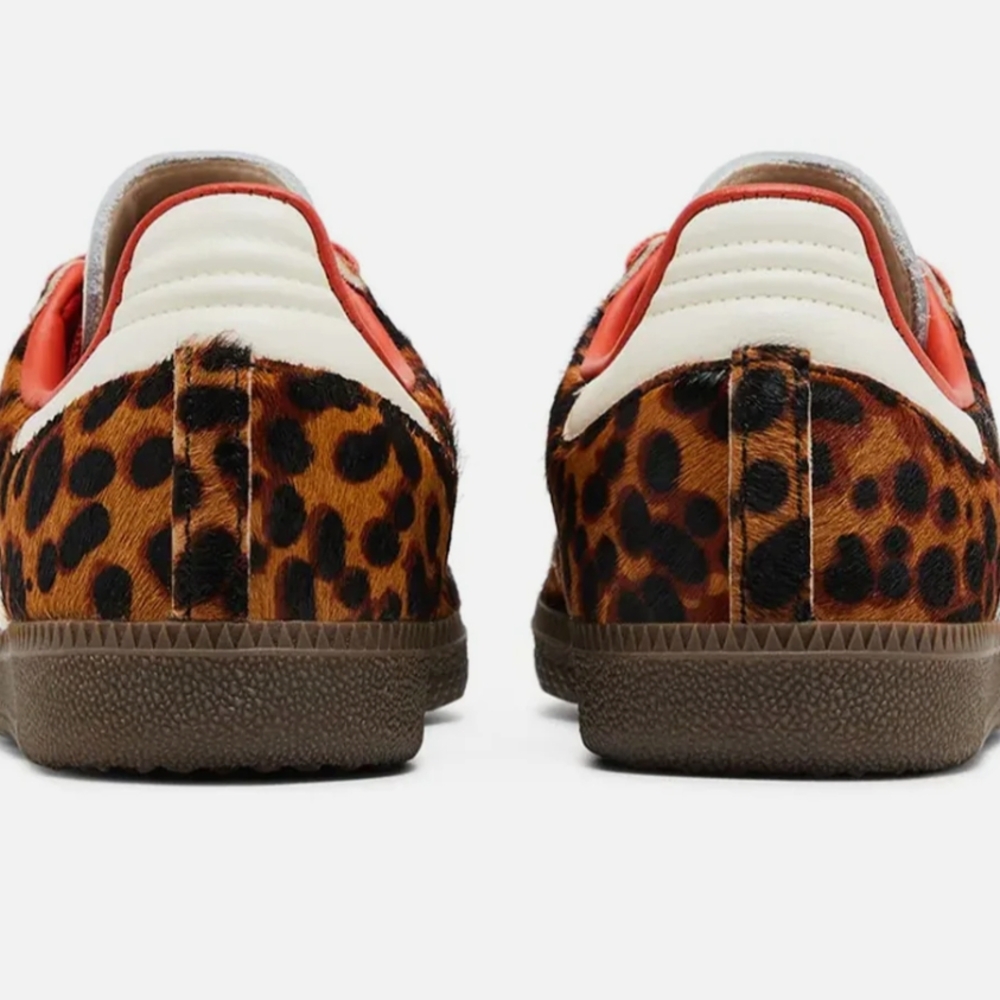 Leopard Print Sneakers with Red Accents